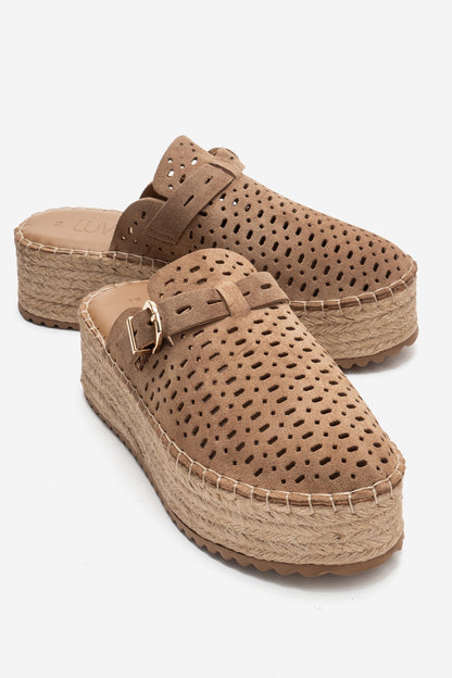 Louis - Cognac Suede Leather Platform Sandal (Women)