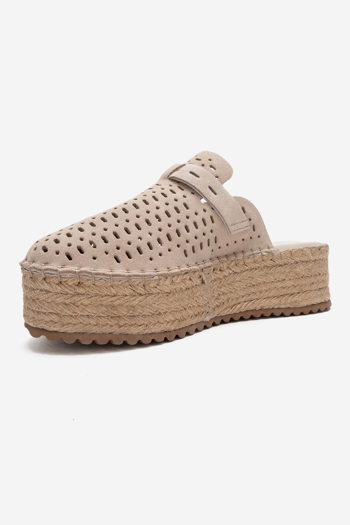 Louis - Beige Suede Leather Platform Sandal (Women)