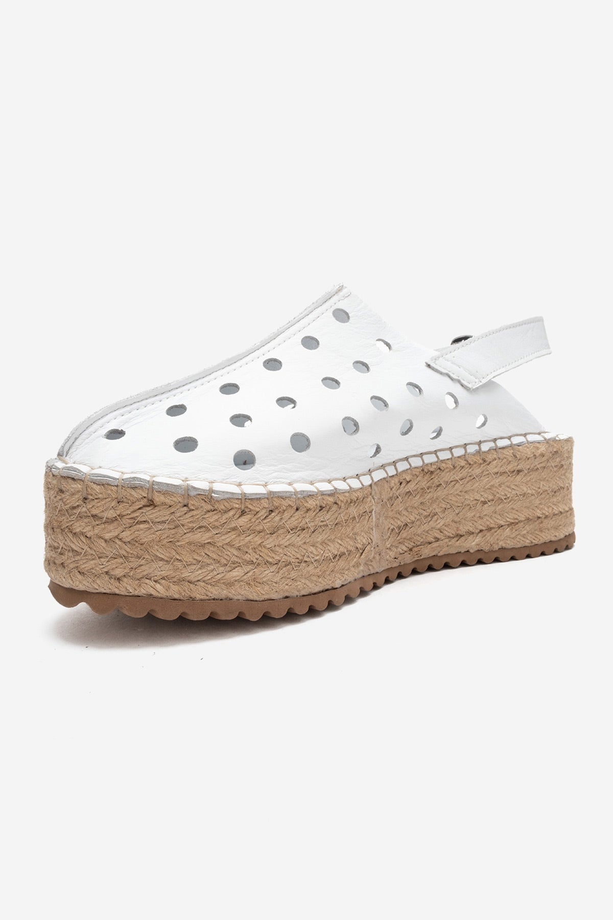 Fraga - White Leather Wedge Sandal (Women)