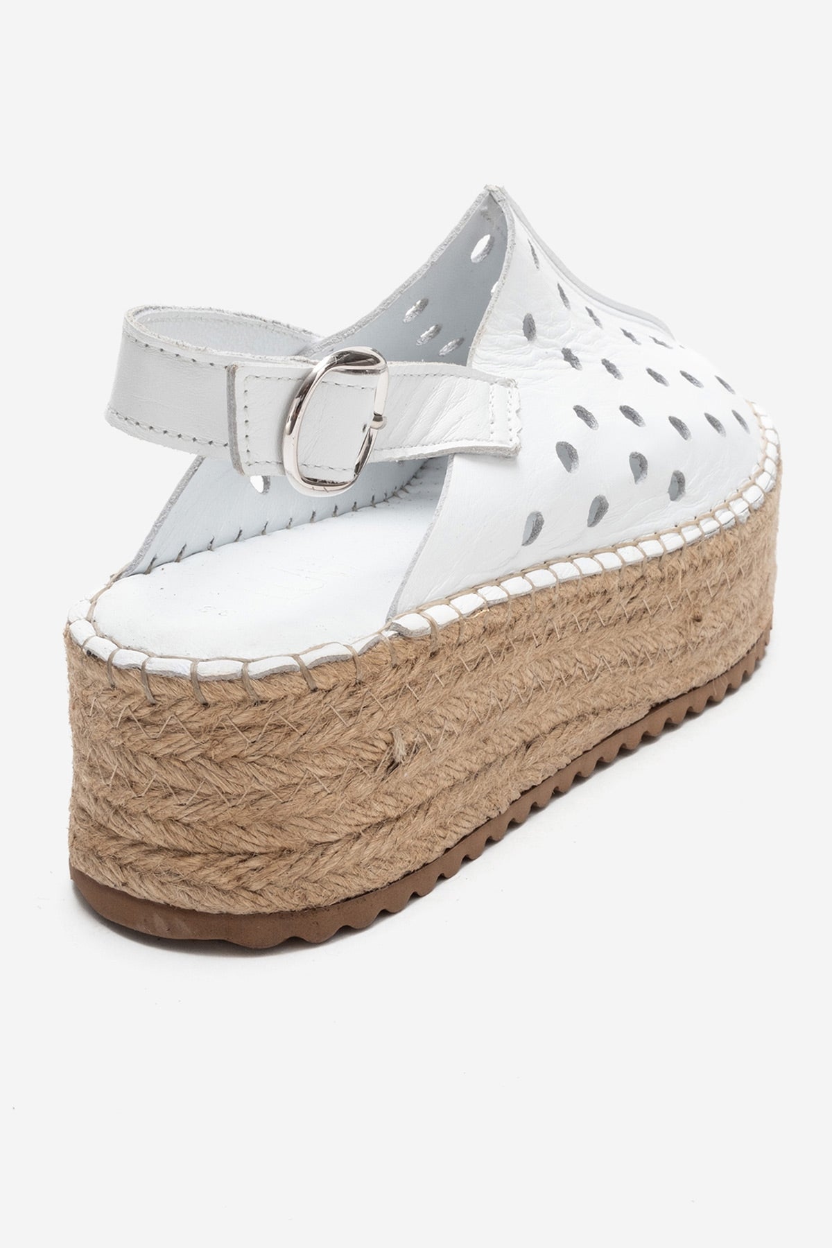 Fraga - White Leather Wedge Sandal (Women)