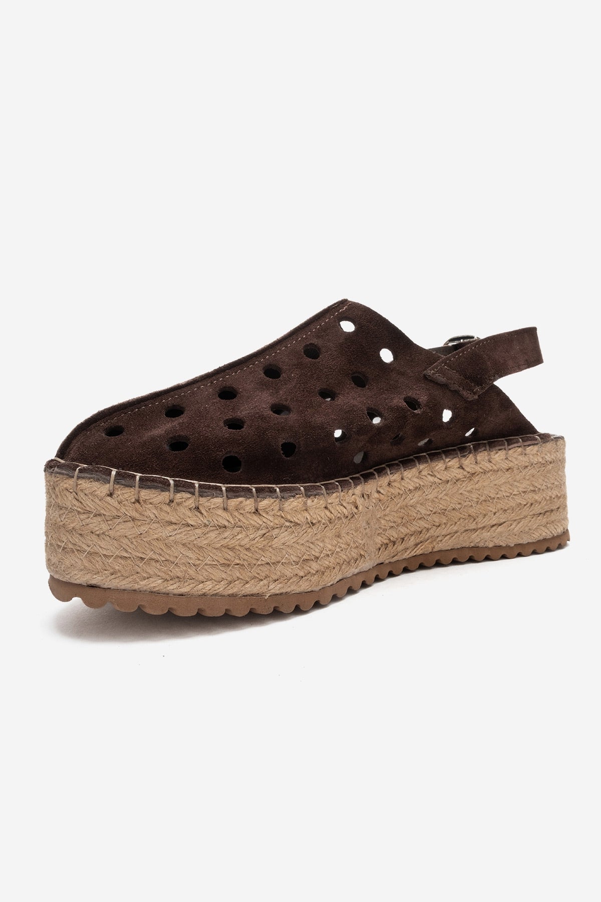 Fraga - Brown Suede Leather Wedge Sandal (Women)