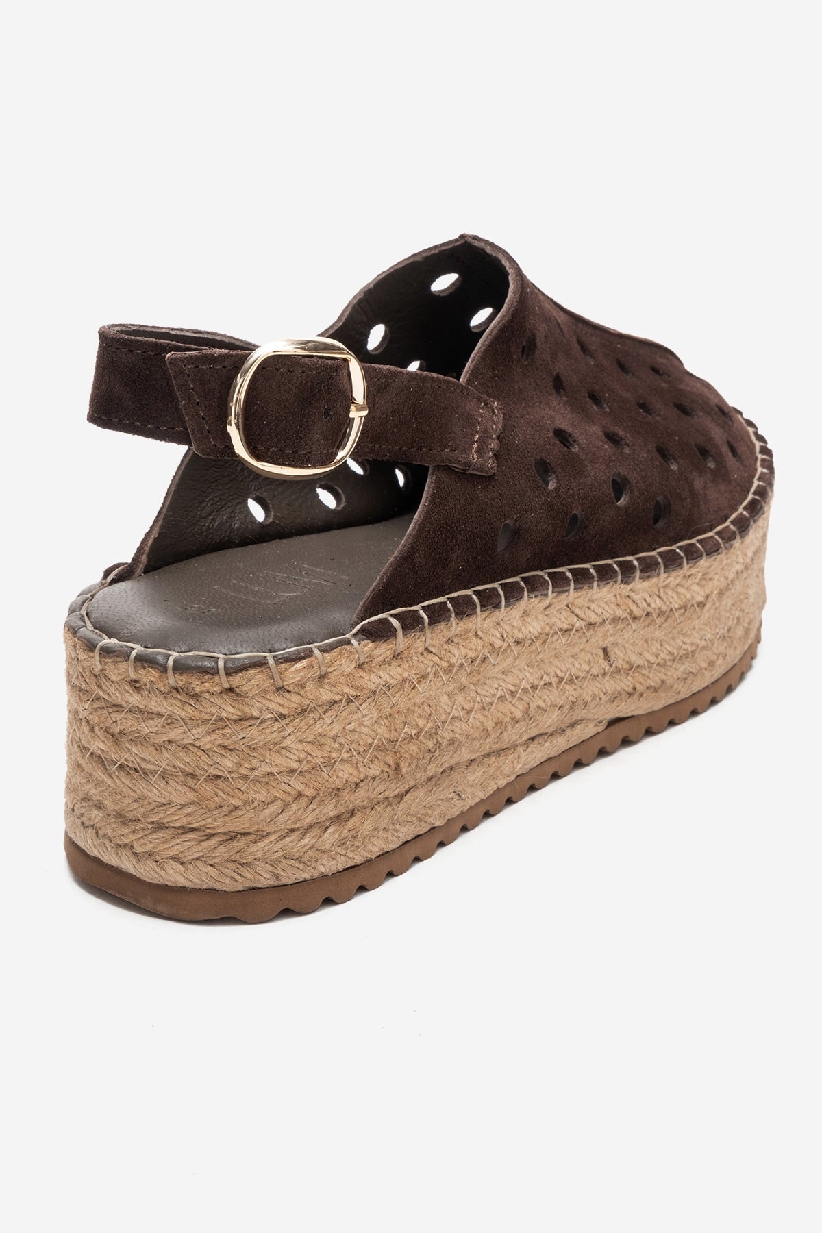 Fraga - Brown Suede Leather Wedge Sandal (Women)