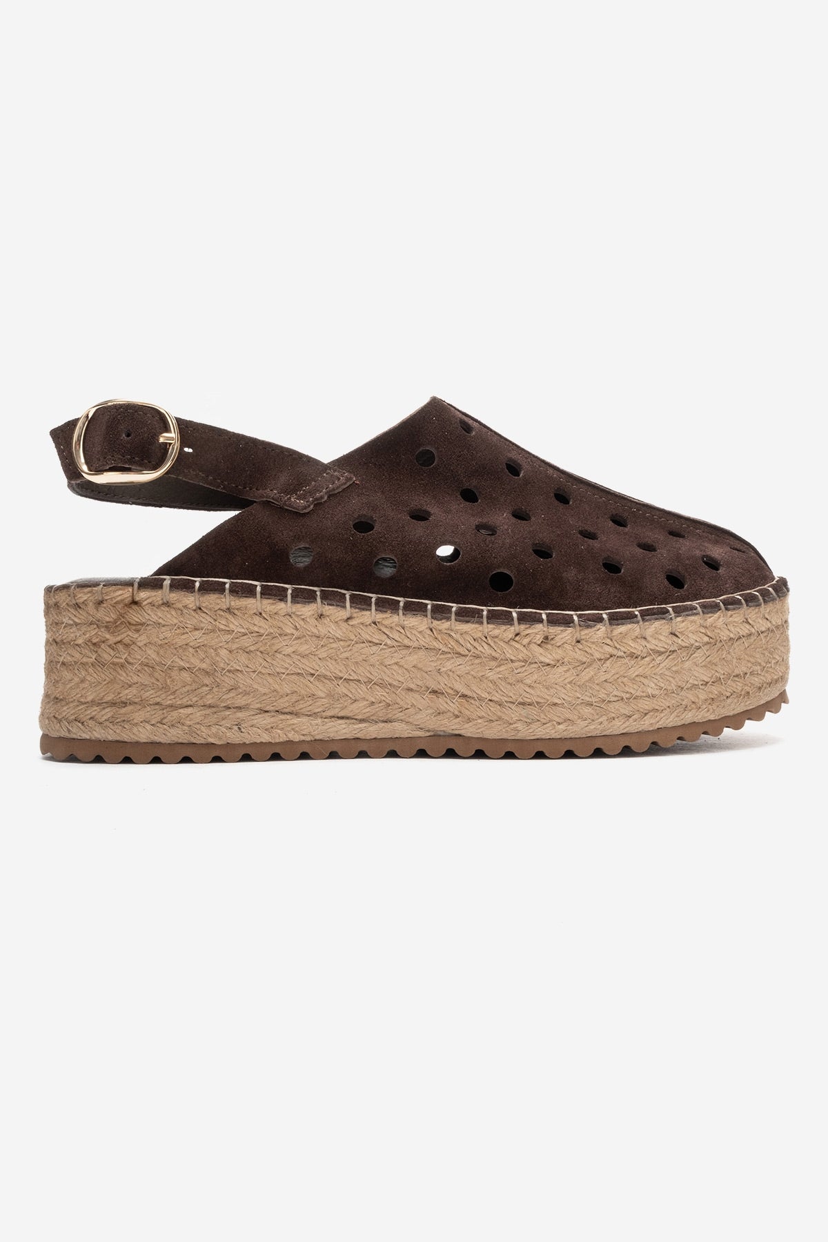 Fraga - Brown Suede Leather Wedge Sandal (Women)