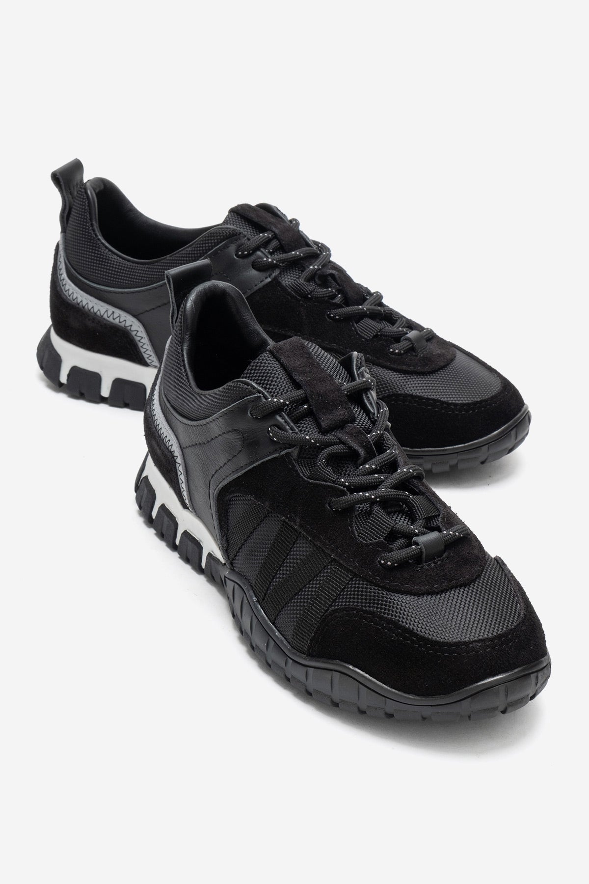 FIERA - Zapatillas de cuero genuino negras (Mujer)