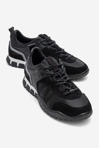 FIERA - Zapatillas de cuero genuino negras (Mujer)