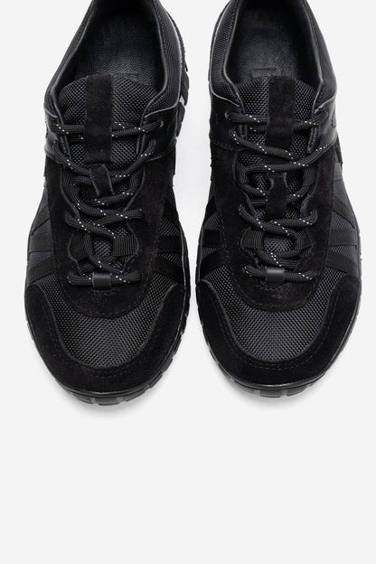 FIERA - Zapatillas de cuero genuino negras (Mujer)