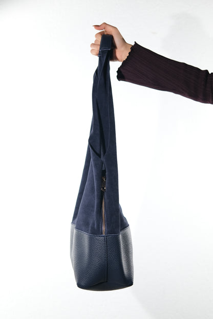 Avos - Navy Suede Leather Shoulder Bag (Women)