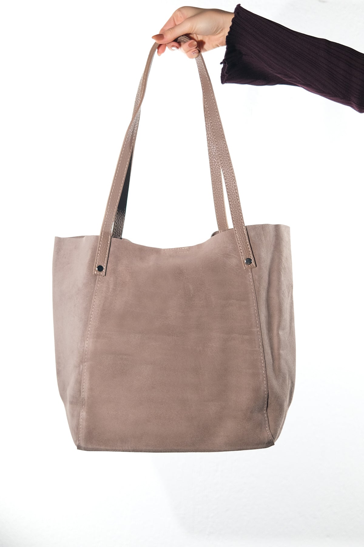 Tranzia - Bolso de Hombro de Ante Color Topo (Mujer)