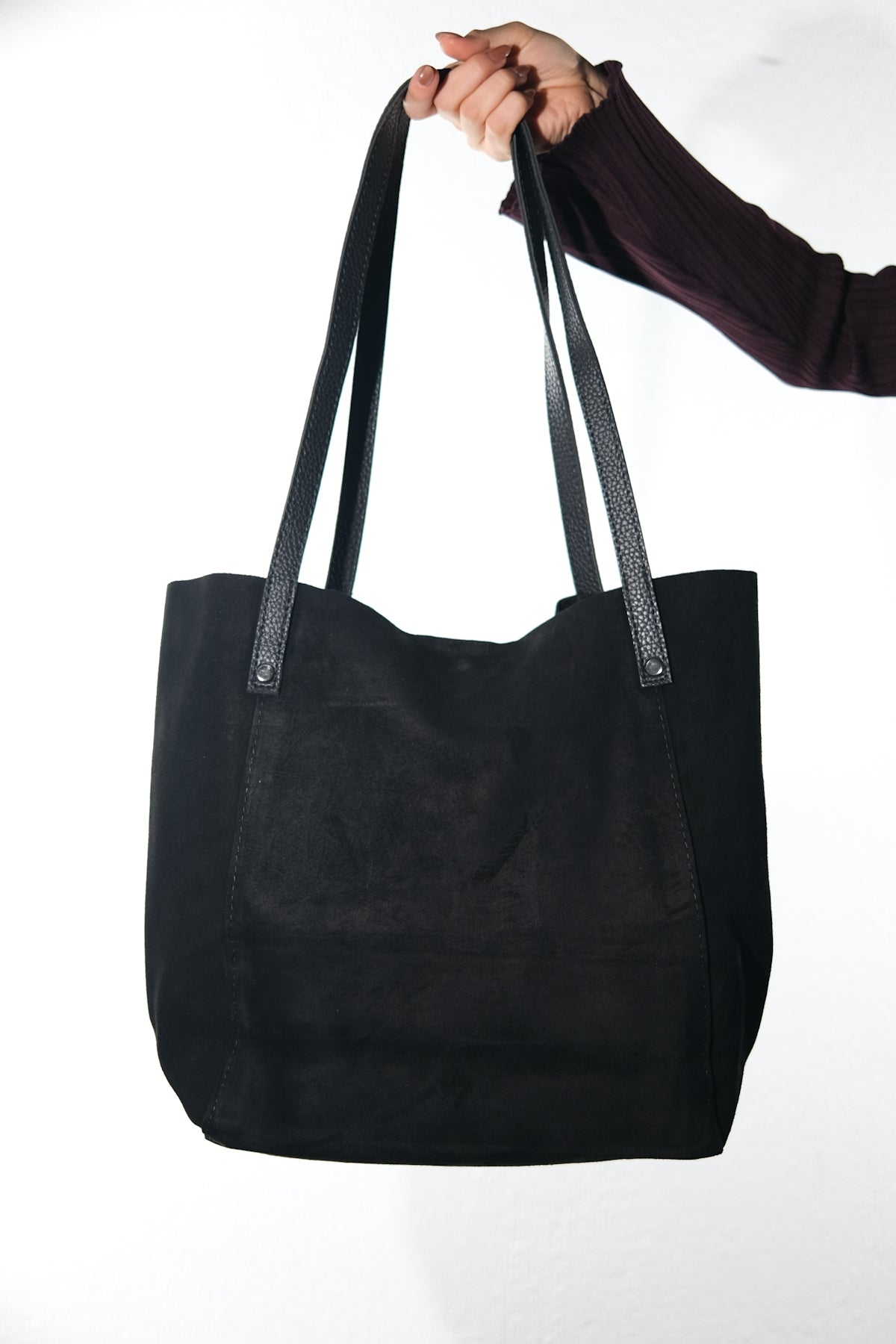 Tranzia - Black Suede Leather Shoulder Bag (Women)