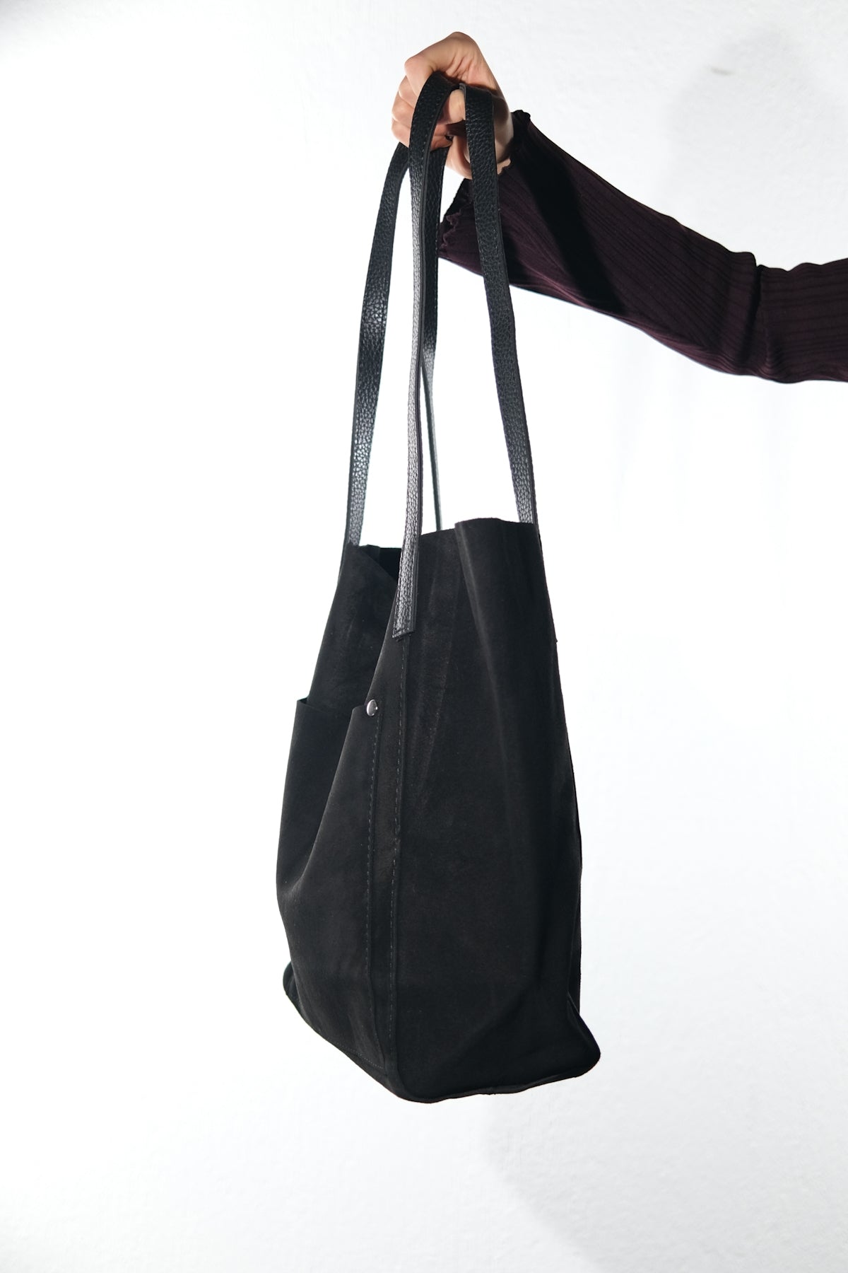 Tranzia - Black Suede Leather Shoulder Bag (Women)