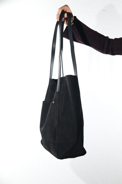 Tranzia - Black Suede Leather Shoulder Bag (Women)