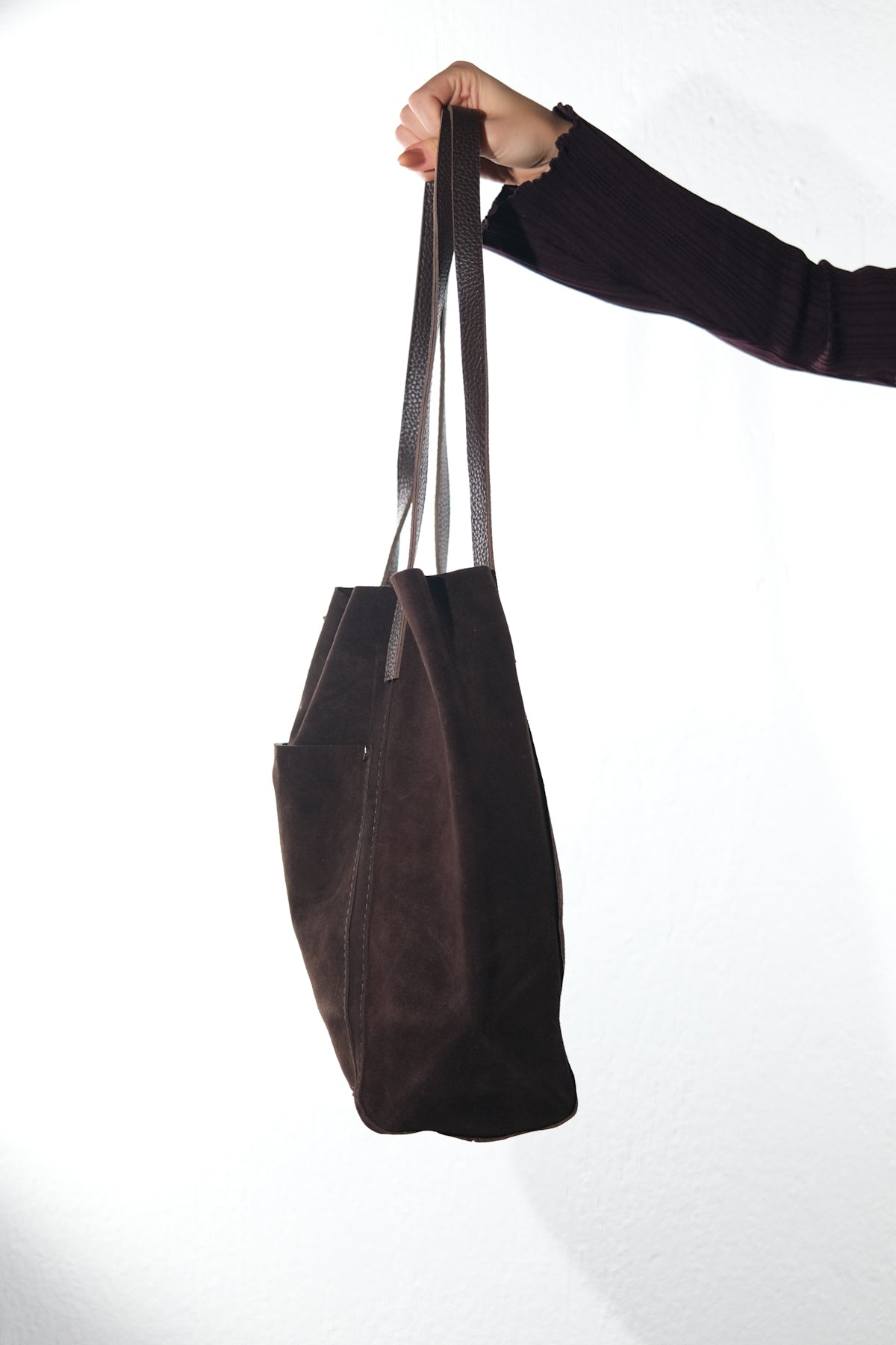 Tranzia - Brown Suede Leather Shoulder Bag (Women)