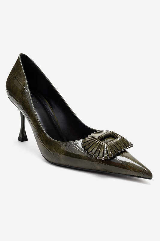 REBEL - Zapatilla de Tacón Aguja Verde (Mujer)