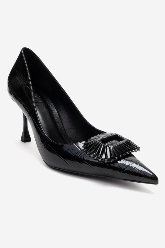 REBEL - Zapatilla de tacón de aguja negra (Mujer)