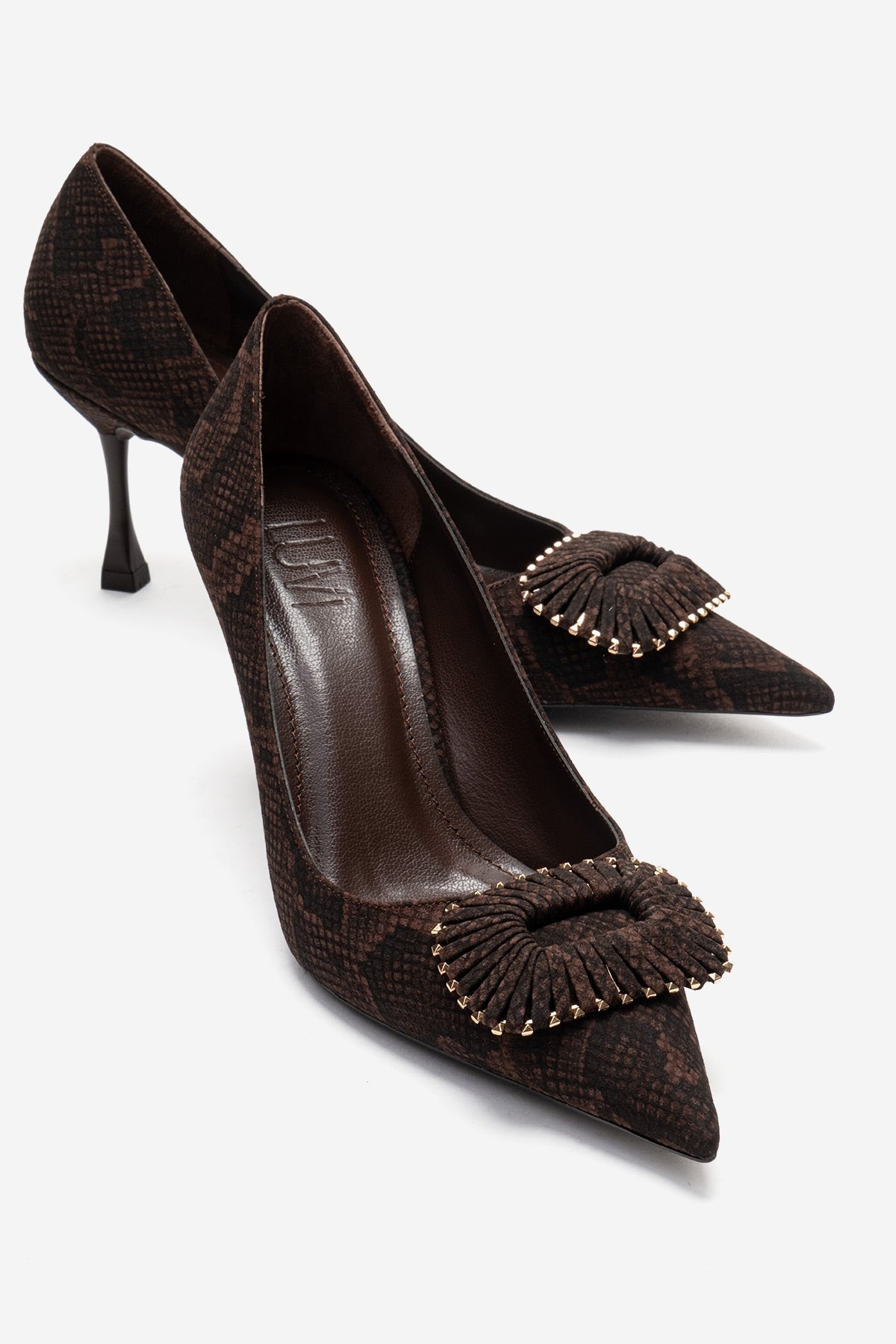 REBEL - Brown Patterned Genuine Leather Stiletto Pump (Women)