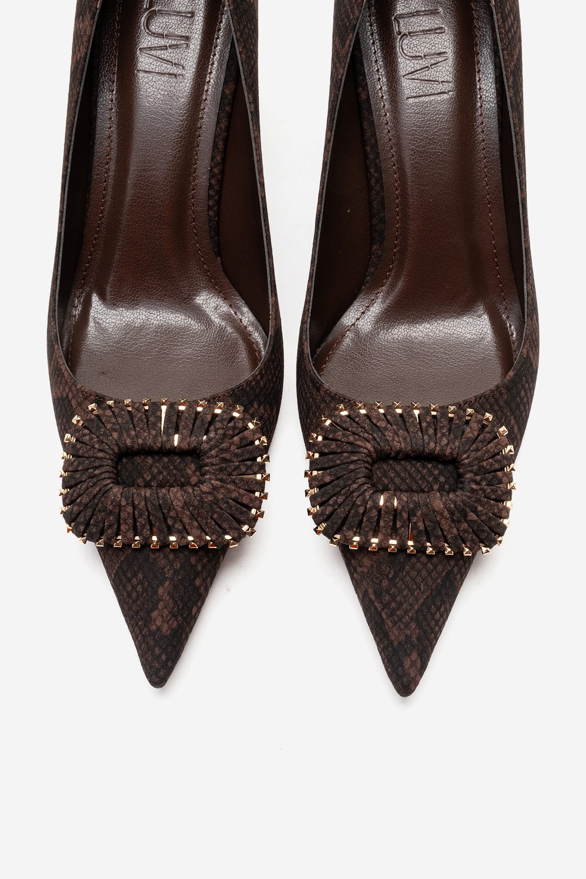 REBEL - Brown Patterned Genuine Leather Stiletto Pump (Women)
