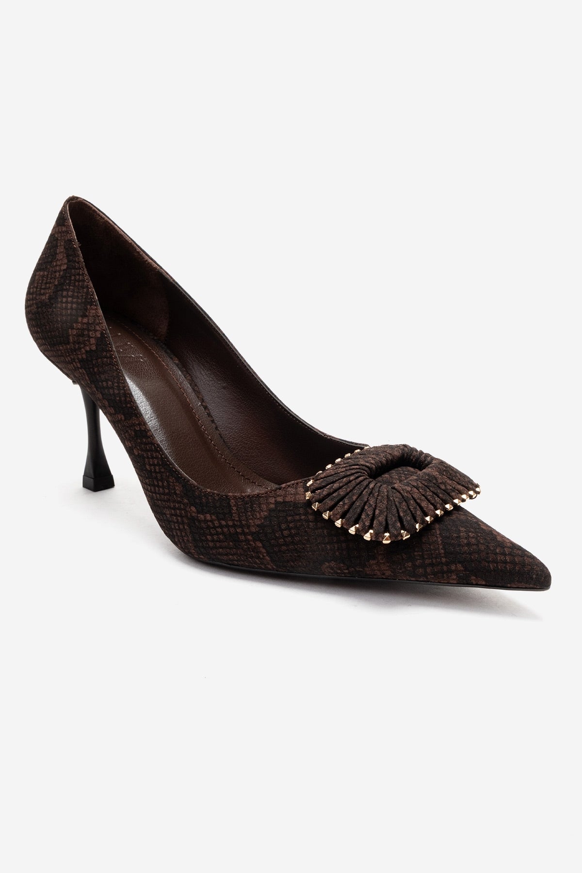 REBEL - Brown Patterned Genuine Leather Stiletto Pump (Women)