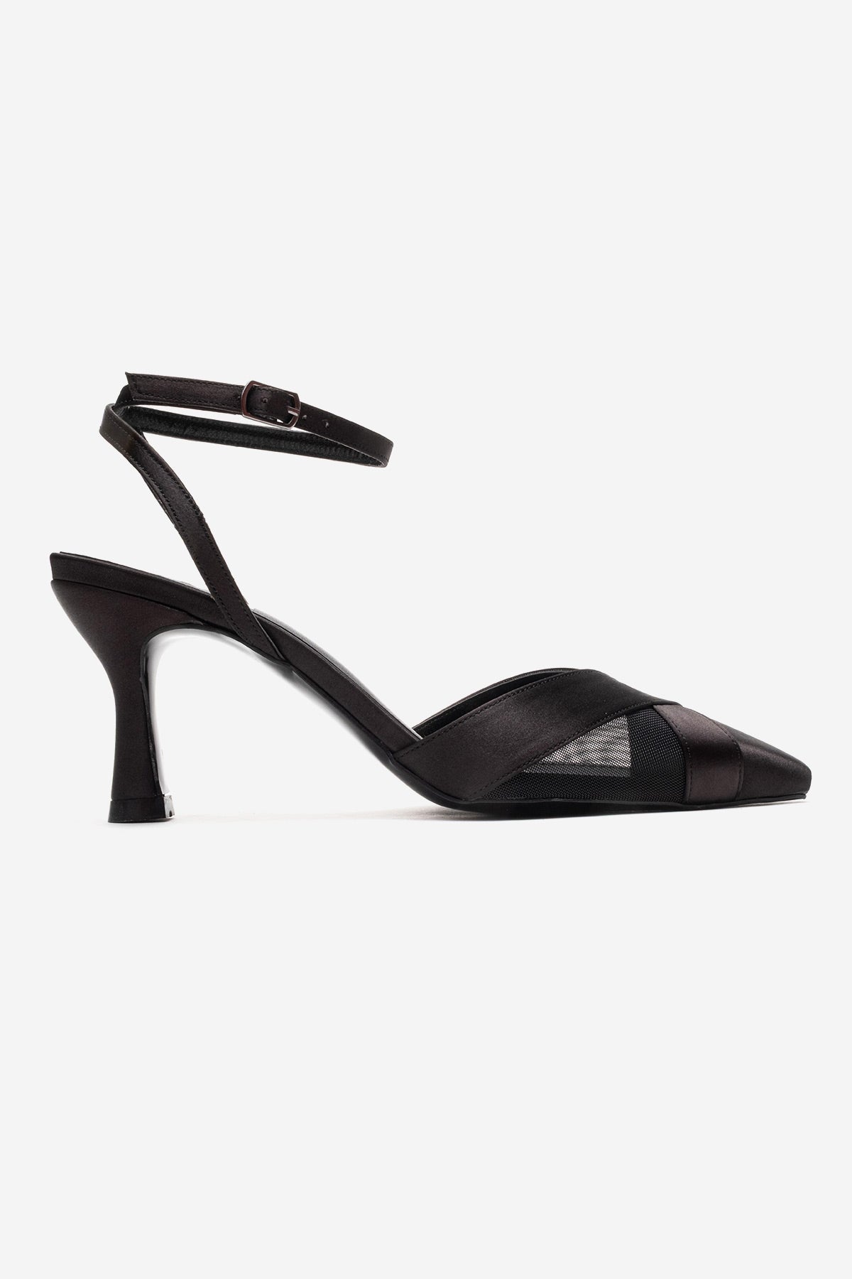 ESTELA - Zapatos de tacón de aguja de cuero genuino negros (Mujer)