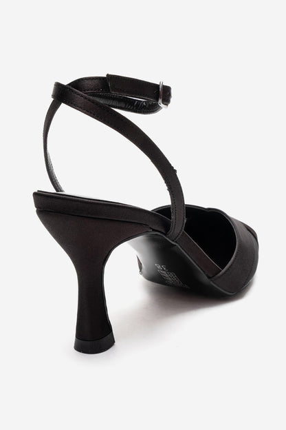 ESTELA - Zapatos de tacón de aguja de cuero genuino negros (Mujer)