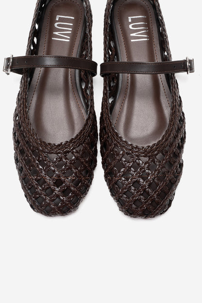 DOUX - Brown Genuine Leather Ballet Flat (Women)
