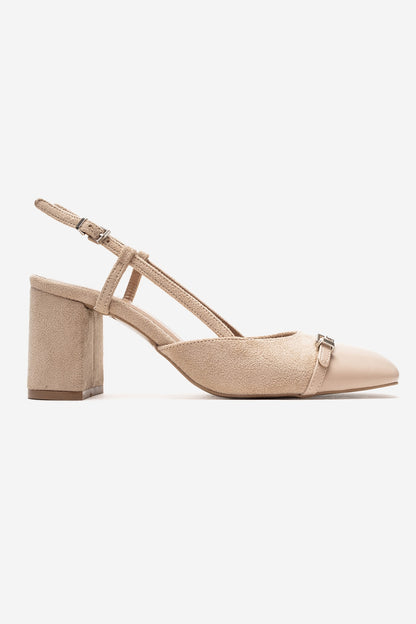 DESIA - Beige Block Heel Shoe (Women)