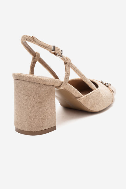 DESIA - Beige Block Heel Shoe (Women)