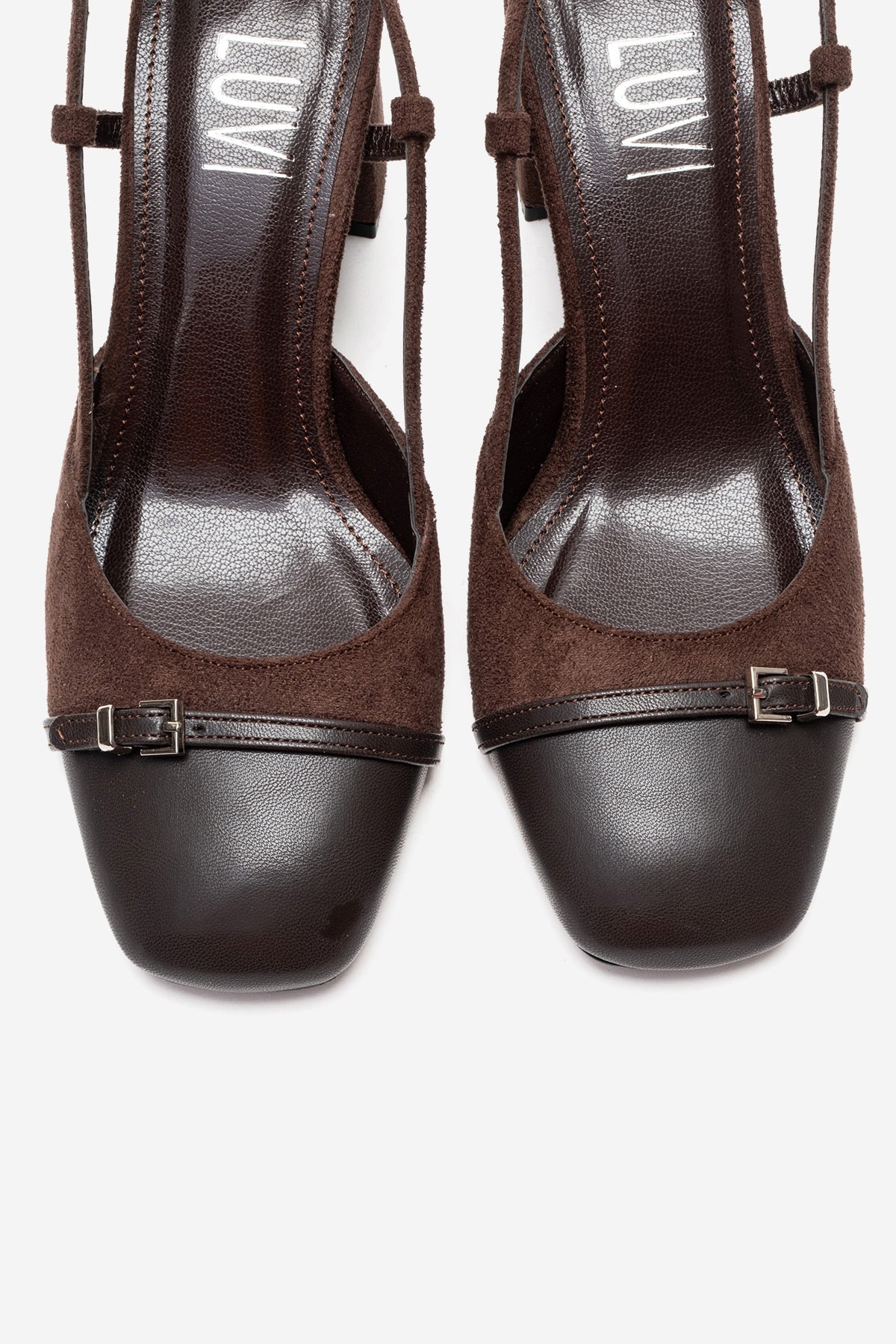 DESIA - Zapatos de tacón de bloque marrón (Mujer)