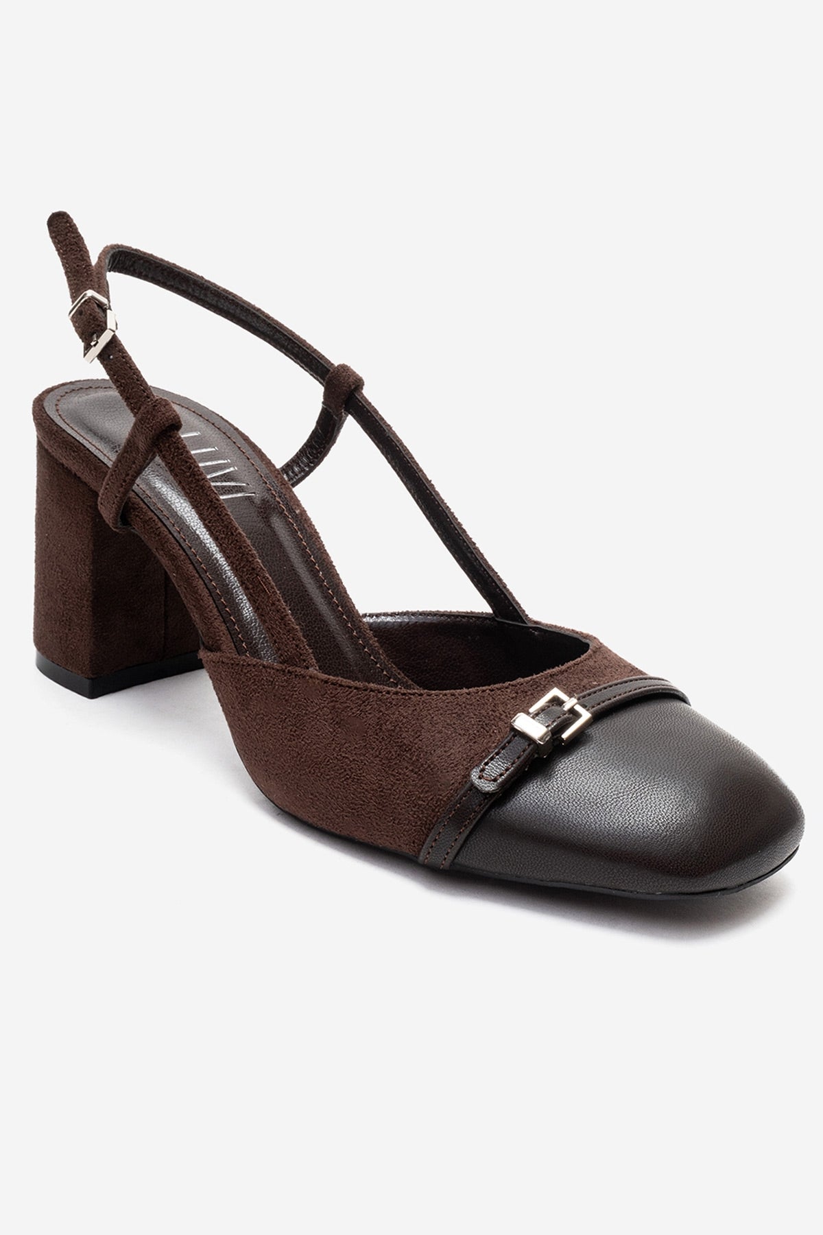 DESIA - Zapatos de tacón de bloque marrón (Mujer)