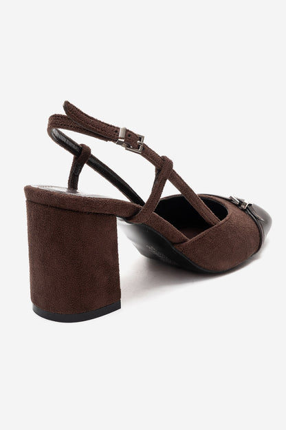 DESIA - Zapatos de tacón de bloque marrón (Mujer)