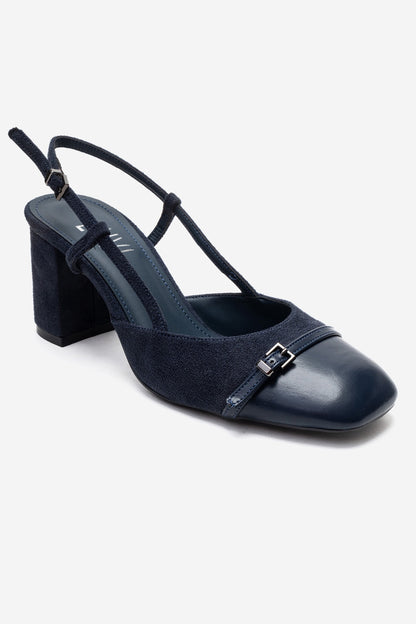 DESIA - Zapatos de tacón de bloque azul marino (Mujer)