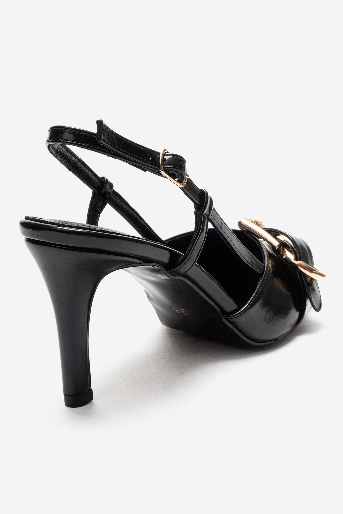 NOEN - Black Buckle Pointed Toe Stiletto Pump (Women)