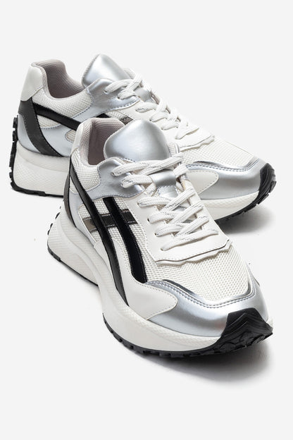 CALINA - Silver Black White Sneaker (Women)