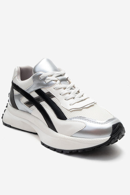 CALINA - Silver Black White Sneaker (Women)