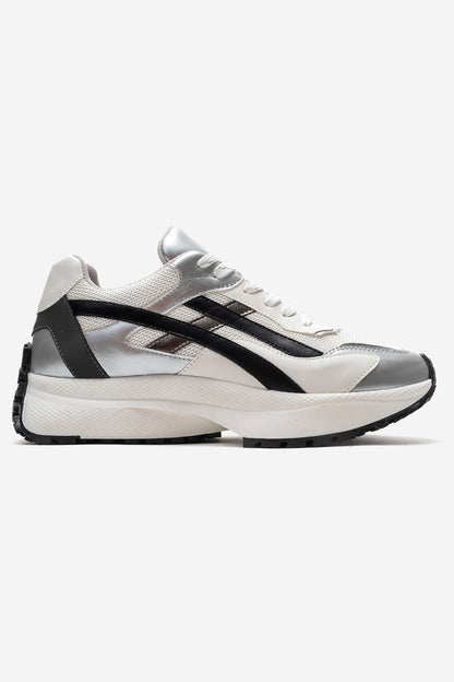 CALINA - Silver Black White Sneaker (Women)