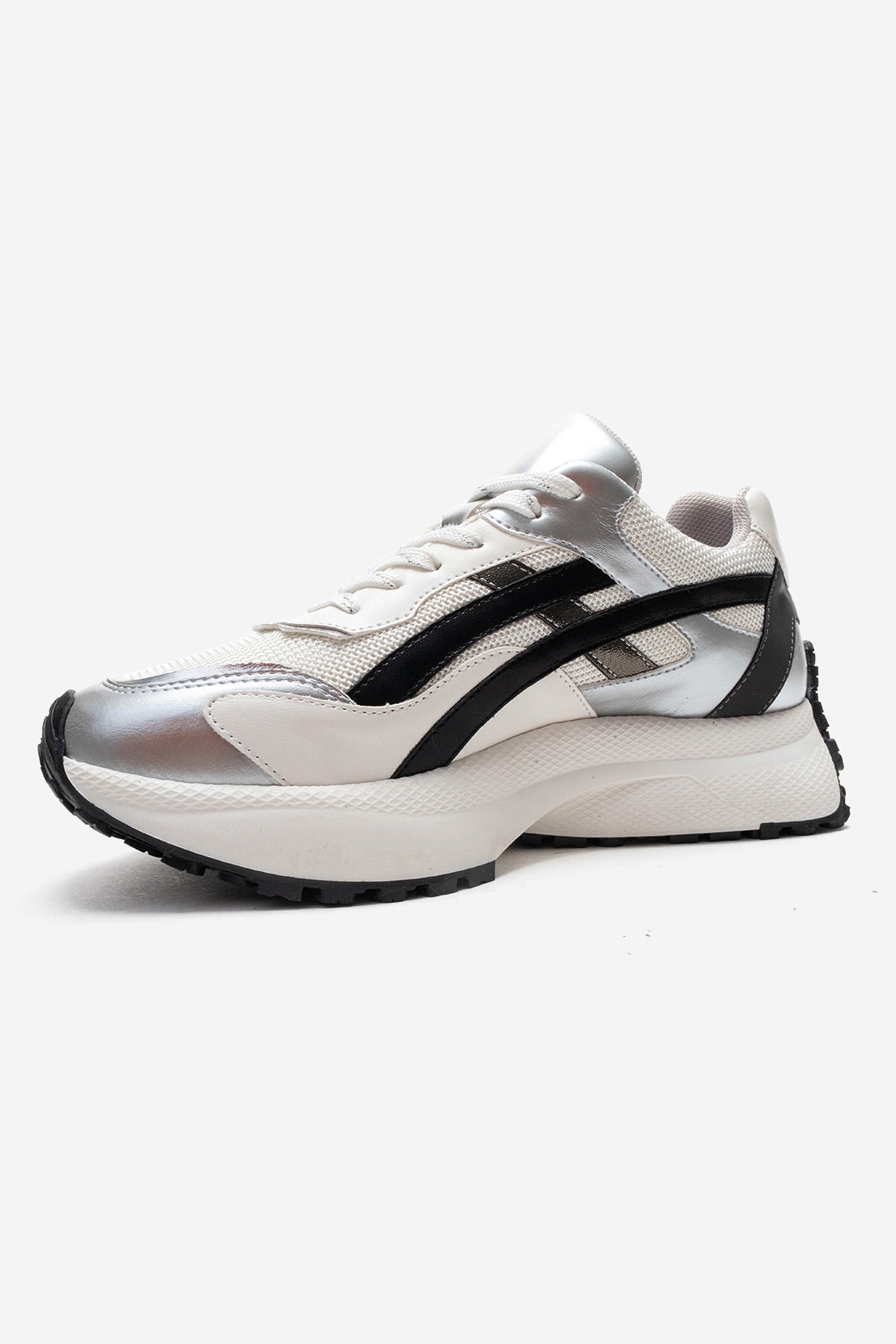 CALINA - Silver Black White Sneaker (Women)