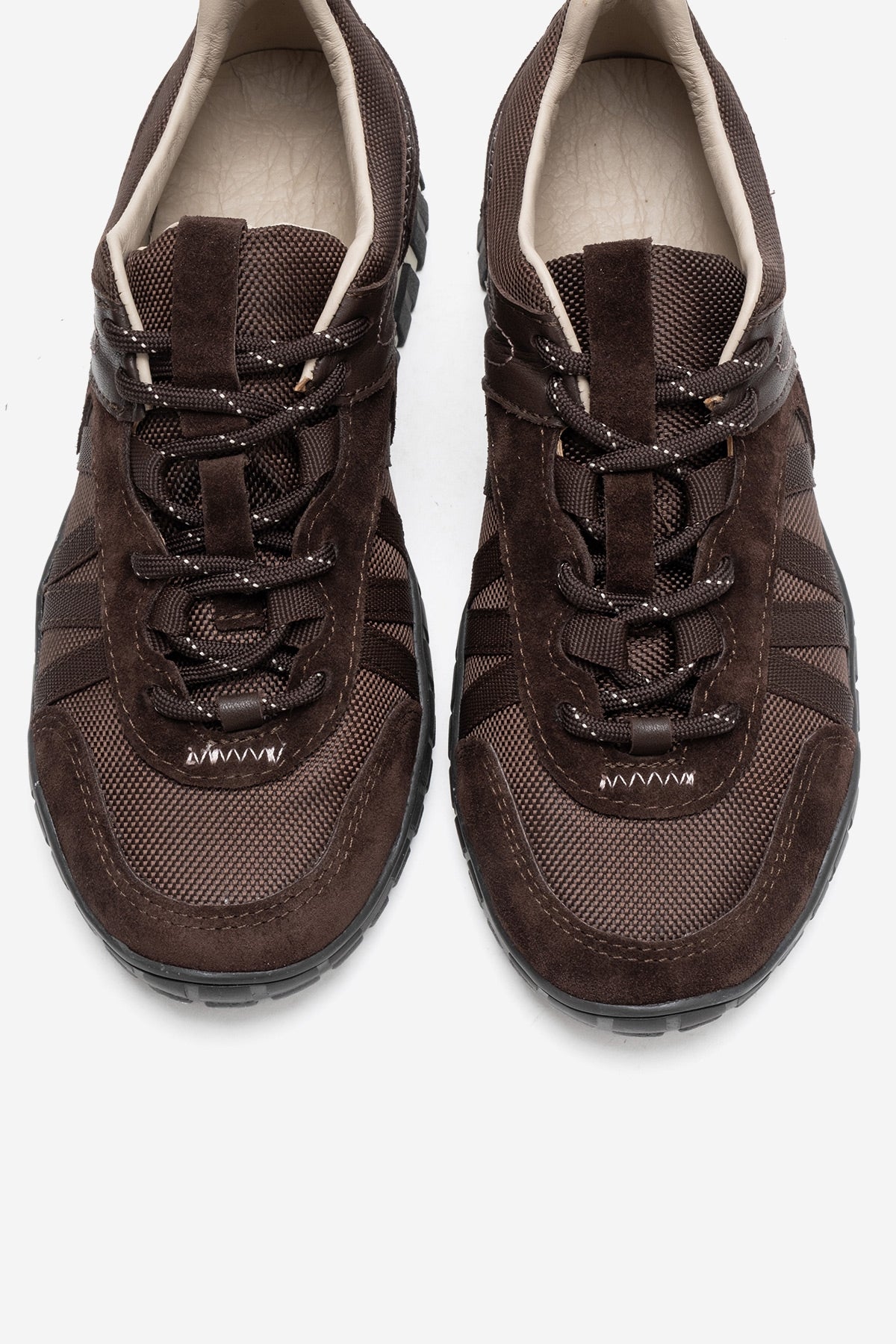 FIERA - Brown Genuine Leather Mesh Sneaker (Women)