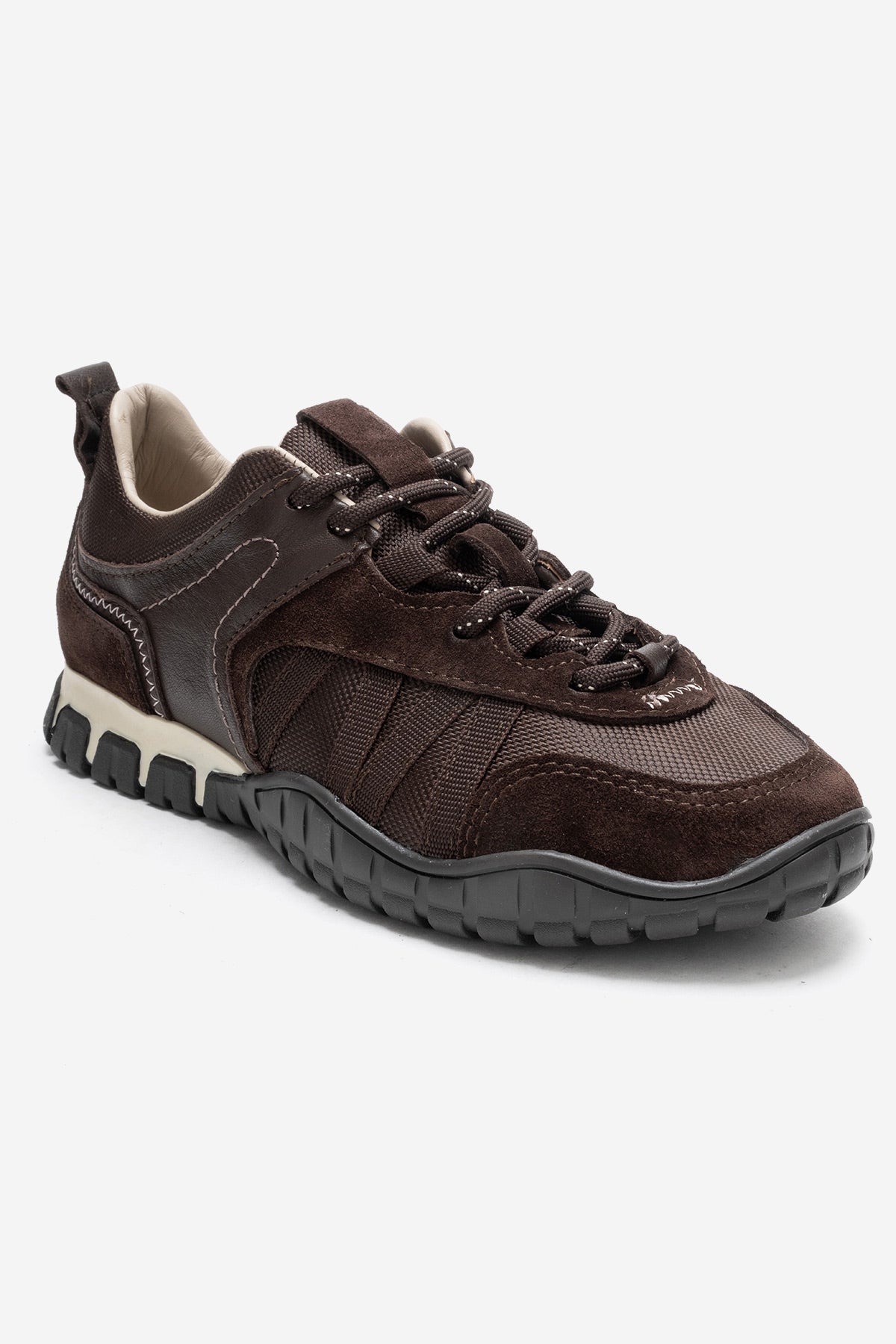 FIERA - Brown Genuine Leather Mesh Sneaker (Women)