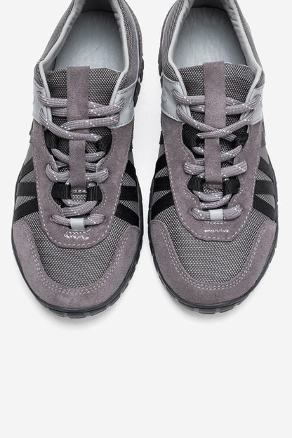 FIERA - Gray Black Genuine Leather Mesh Sneaker (Women)