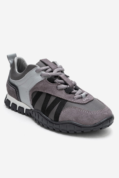 FIERA - Gray Black Genuine Leather Mesh Sneaker (Women)