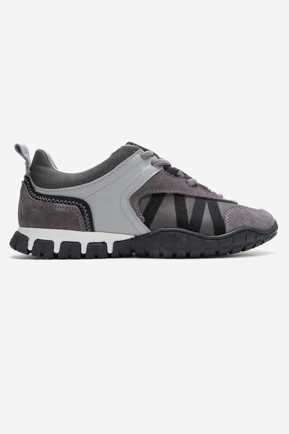 FIERA - Gray Black Genuine Leather Mesh Sneaker (Women)