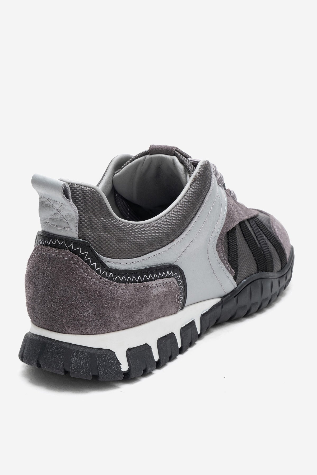 FIERA - Gray Black Genuine Leather Mesh Sneaker (Women)
