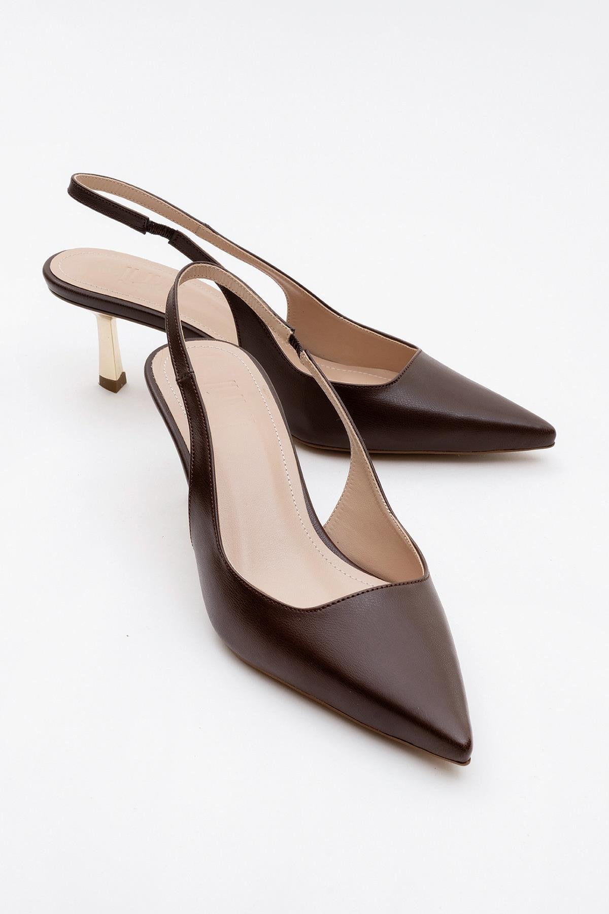 Marten - Stilettos sin talón de punta estrecha de color marrón (mujer)