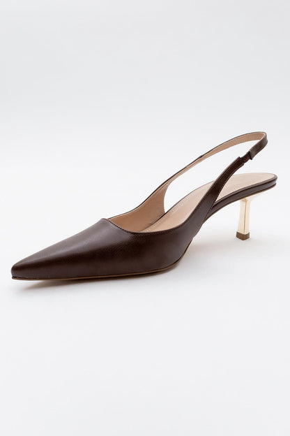 Marten - Stilettos sin talón de punta estrecha de color marrón (mujer)