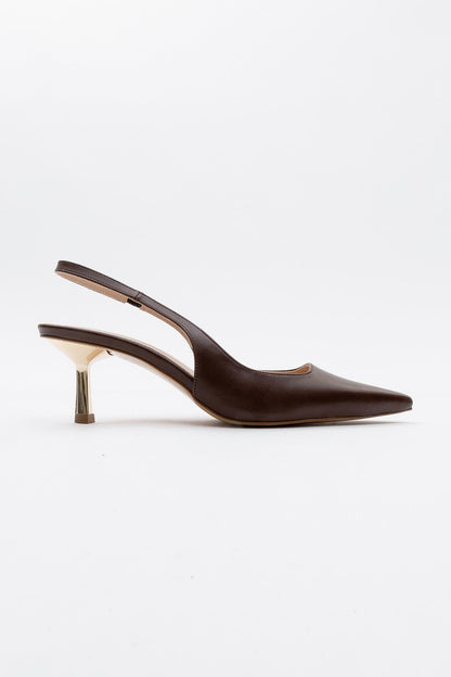 Marten - Stilettos sin talón de punta estrecha de color marrón (mujer)