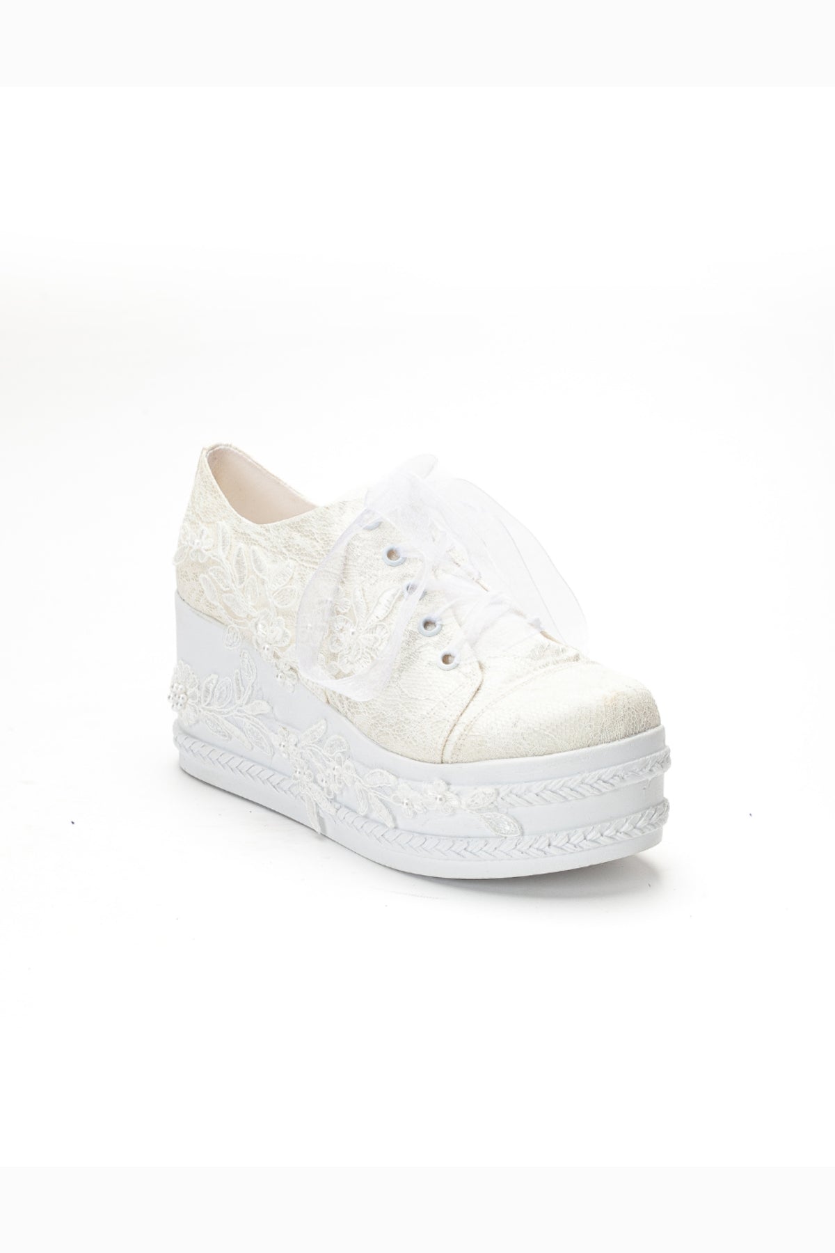 Zapatilla de novia Valencia Lace con plataforma