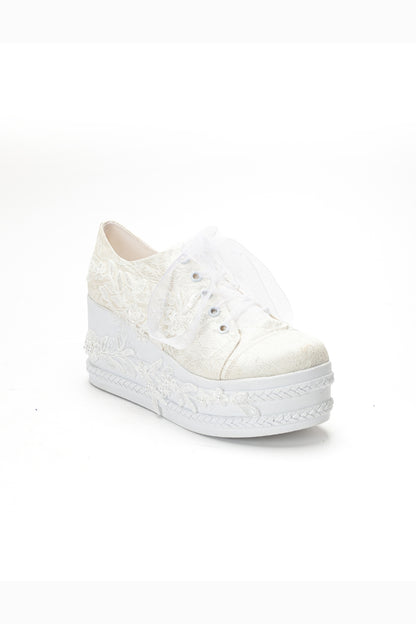 Zapatilla de novia Valencia Lace con plataforma