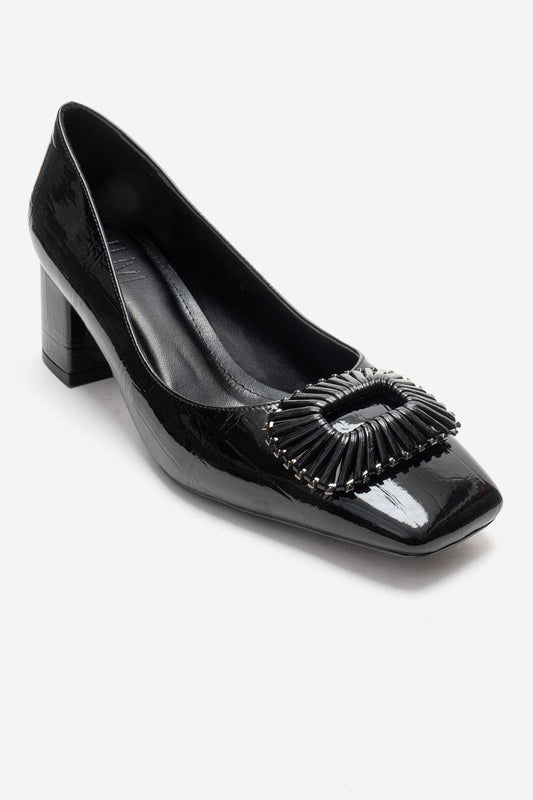 VELORA - Zapato de tacón de bloque con hebilla negro (Mujer)