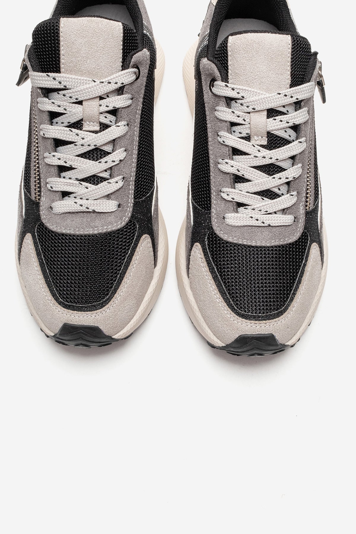 ROCCA - Black Zip-Detail Genuine Leather Sneaker (Women)