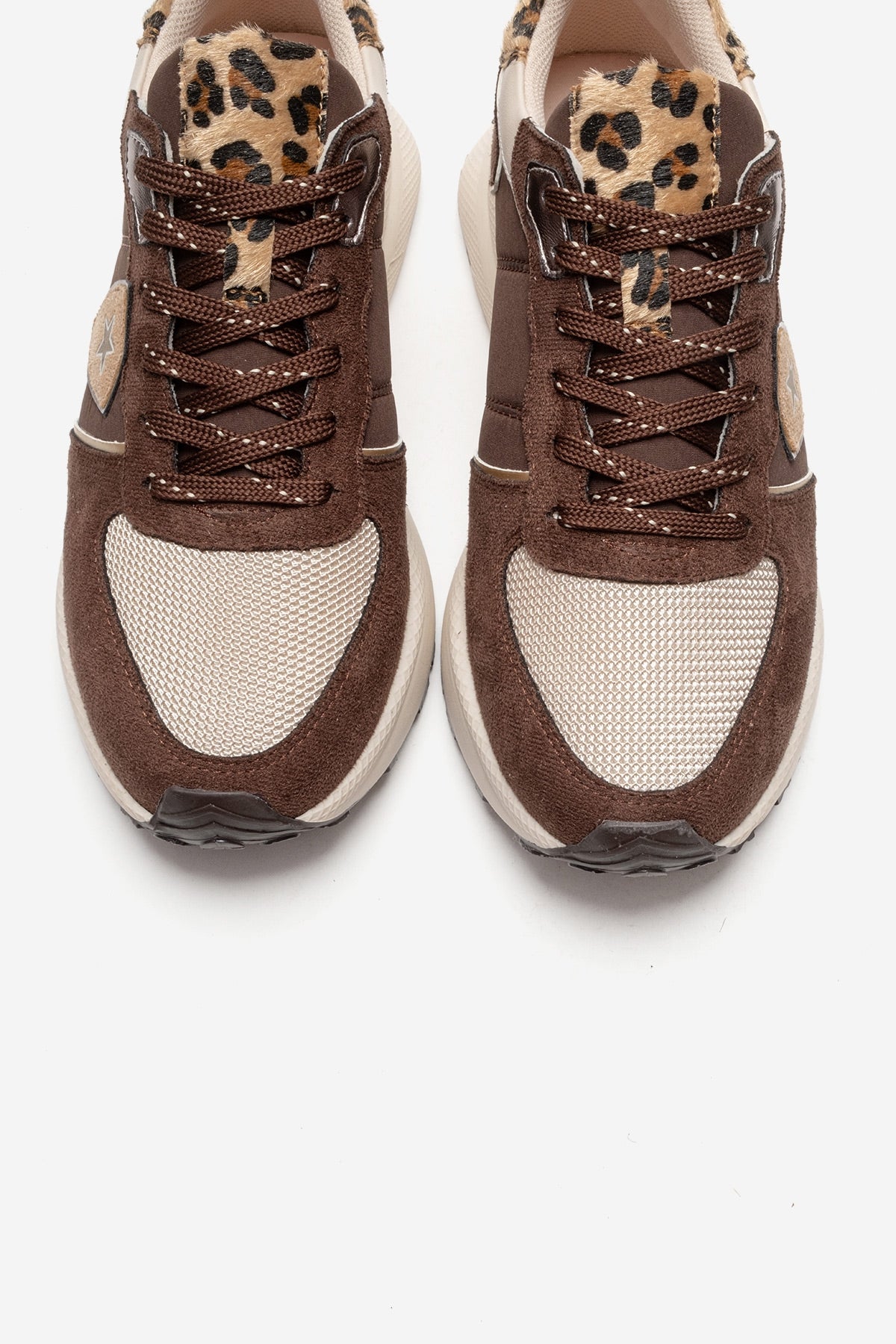 BIELLA - Brown Suede-Textured Genuine Leather Sneaker (Women)