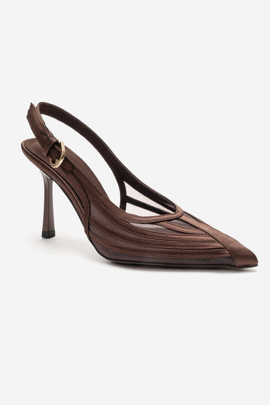 FAUNA - Zapato de tacón de aguja marrón (Mujer)